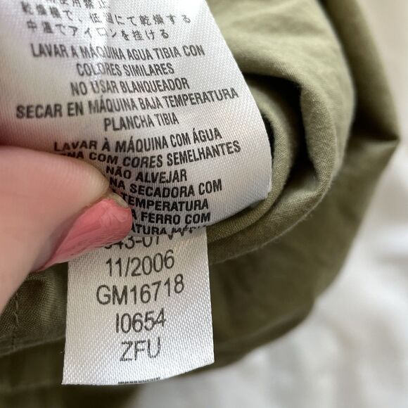 Y2K Harley Davidson Army Green Utility Shirt 100% Cotton Top Womens Size XL - Picture 10 of 10